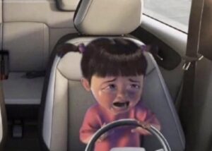 parallel parking cartoon girl crying